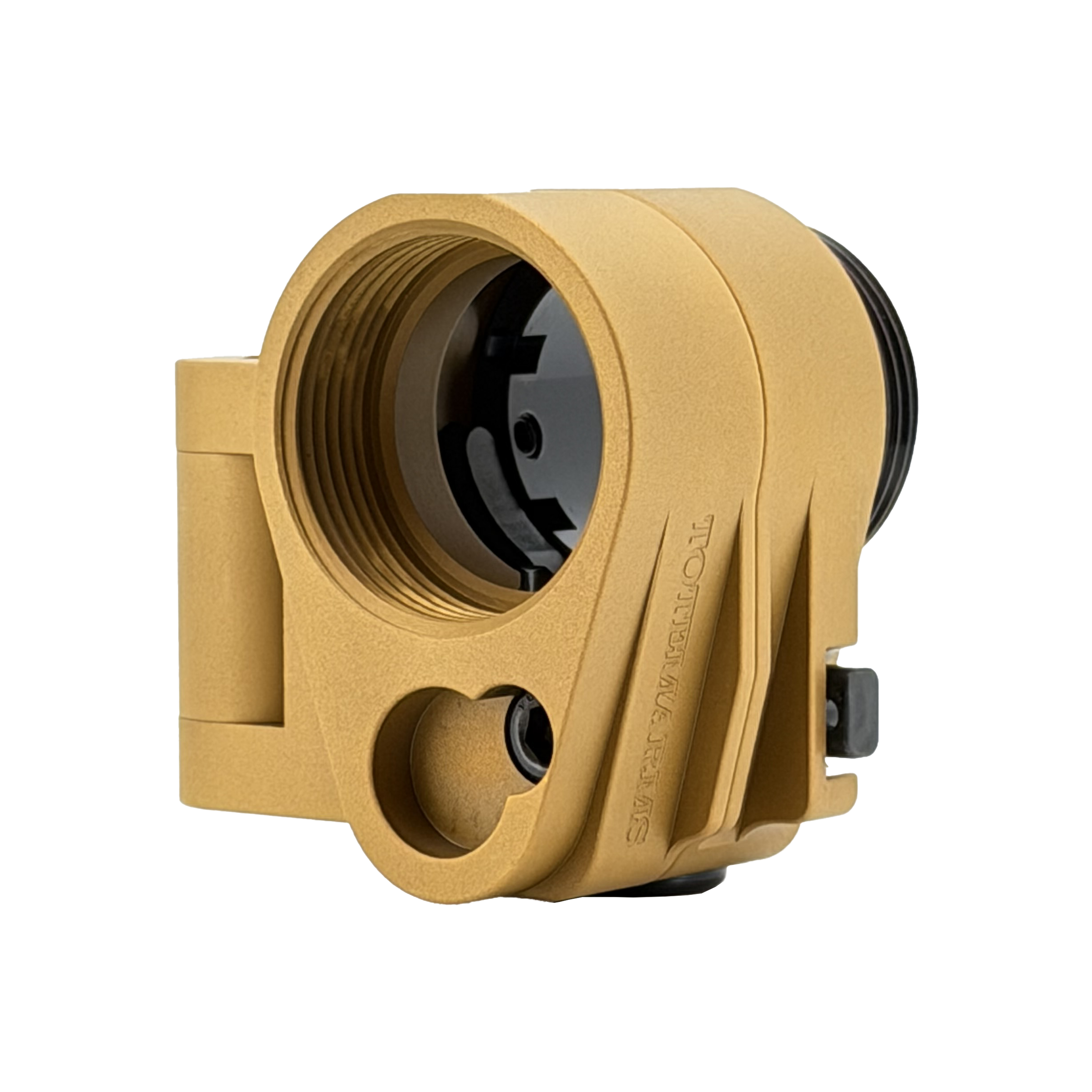 Totem Arms f1 AR Folding Stock Adapter For AR9/10/15,Matte Golden,Engraved Logo and Trademark,9.6oz,5-Axis CNC Machined,Steel Version. - Image 6