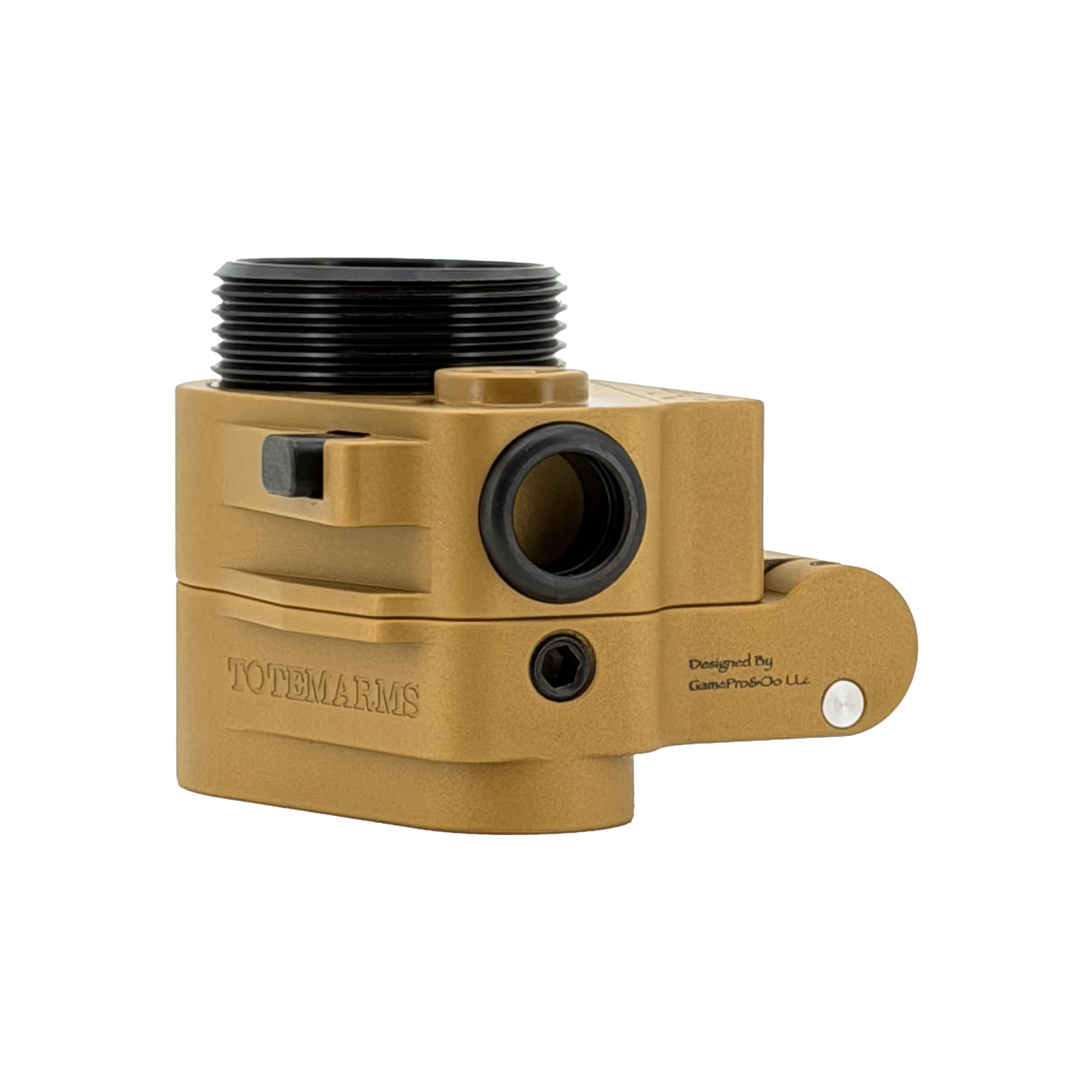 Totem Arms f1 AR Folding Stock Adapter For AR9/10/15,Matte Golden,Engraved Logo and Trademark,9.6oz,5-Axis CNC Machined,Steel Version. - Image 16
