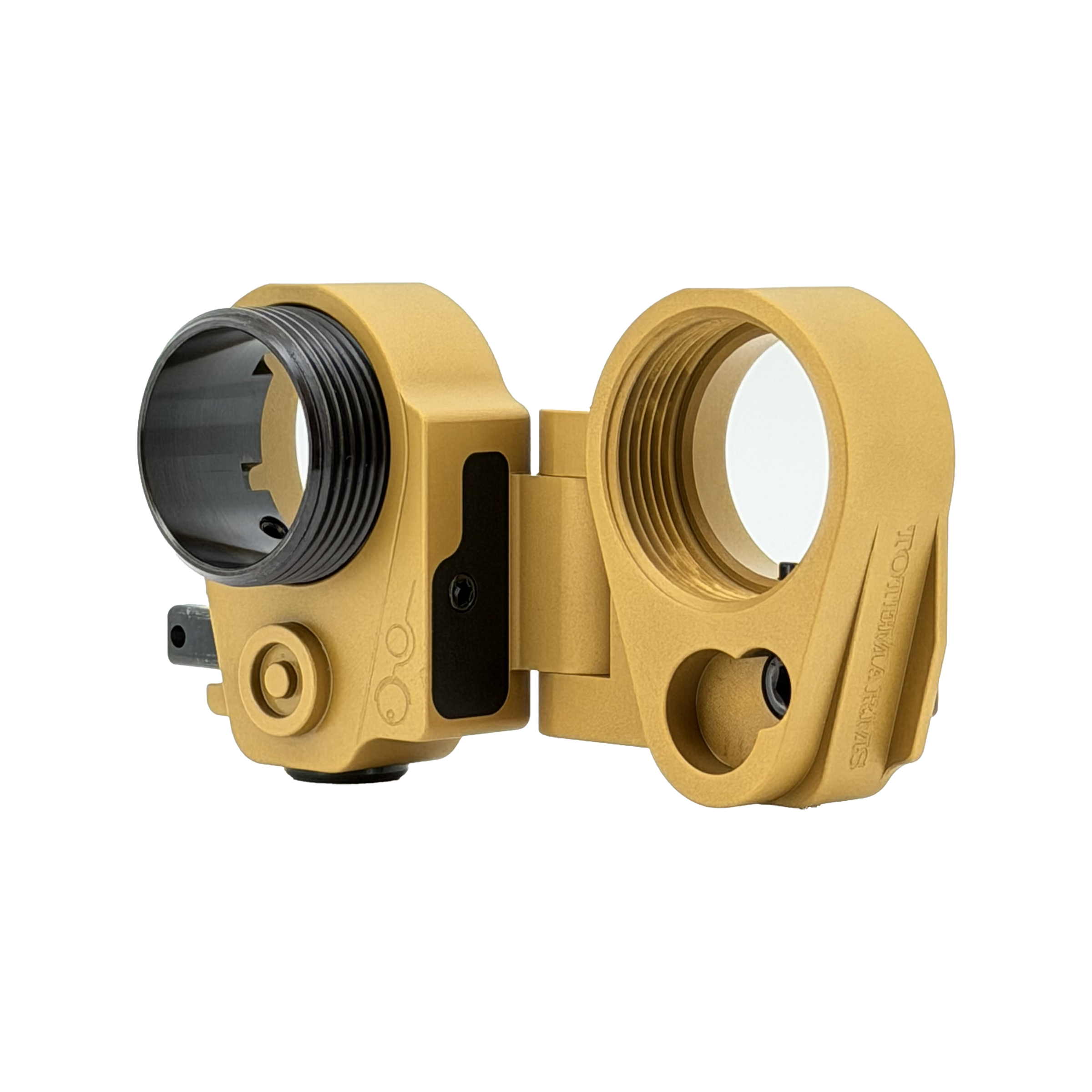 Totem Arms f1 AR Folding Stock Adapter For AR9/10/15,Matte Golden,Engraved Logo and Trademark,9.6oz,5-Axis CNC Machined,Steel Version. - Image 10